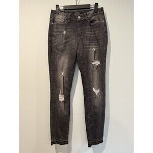 Judy Blue Skinny Jeans Women 28" Distressed Raw Hem Stretch Travel Grunge Punk